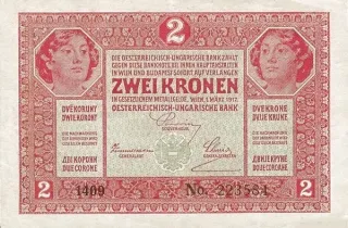 Croatian States 2 Corone, 1920 reverse